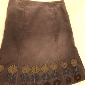 Boden UK6 US2 Skirt Embellished brown corduroy